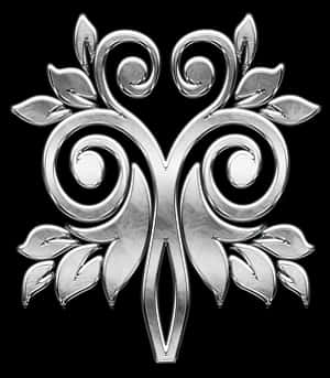 Ornamento de filigrana prateada em forma de borboleta com videiras e folhas ondulantes — Flor Papéis de Parede