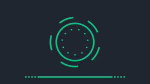 Icono de interfaz digital circular verde azulado sobre fondo oscuro — Simple Fondos de pantalla