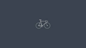 Ein einfaches weißes Fahrrad-Symbol auf dunkelgrauem Hintergrund. — Desktop Wallpaper