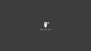 Rosto pixelado con ojo de explosión estelar y texto more than skill sobre fondo gris oscuro — Simple Fondos de pantalla
