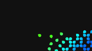 Formas de lágrima verdes y azules brillantes sobre fondo negro — Simple Fondos de pantalla