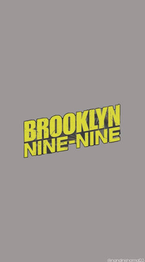 Logo giallo della serie TV Brooklyn Nine-Nine su sfondo grigio. — Brooklyn Sfondi