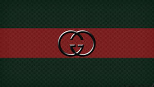 Logotipo de Gucci sobre fondo estampado rojo y verde — Logo Fondos de pantalla