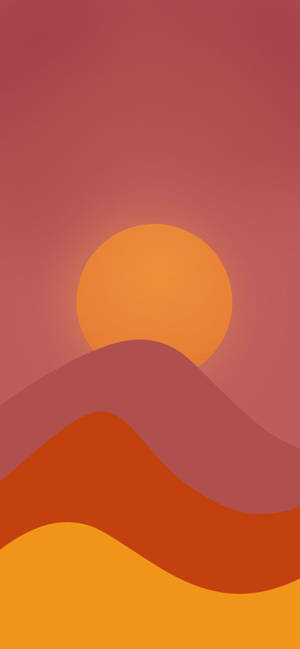 Abstract sunset with layered hills in warm tones. — Redmi Wallpaper