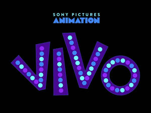 Vivo logo with glowing dots on black background under Sony Pictures Animation — Vivo Wallpaper
