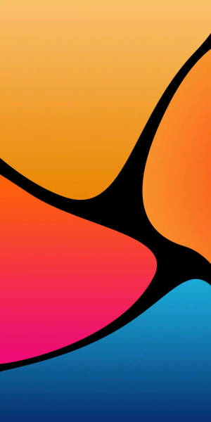 Abstract colorful gradient shapes with black outlines. — Vivo Wallpaper