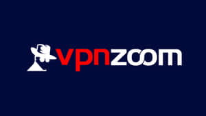 Vit cowboyhatt-ikon och röd vit vpnzzoom-text på mörkblå bakgrund — Vpn Bakgrundsbilder