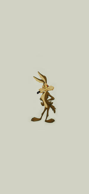 Wile E Coyote tegneseriefigur ser frustreret ud mod beige baggrund — E Wallpapers