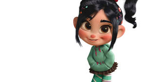 Garota animada com cabelo preto e moletom verde sorrindo — Ralph Papéis de Parede