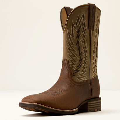 Driggs Wide Square Toe Western Boot 3-4 Front