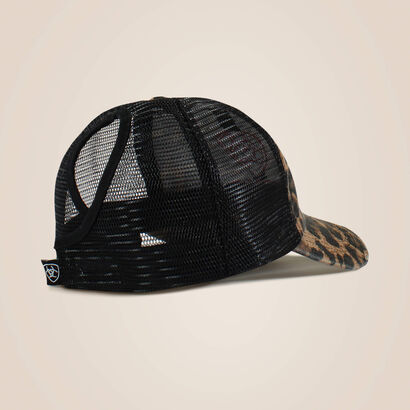 Embossed Logo Cheetah Print Cap Back
