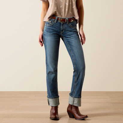Mid Rise Estelle Straight Leg Jeans Front