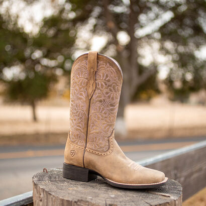 Round Up Remuda Wide Square Toe Western Boot Lifestyle