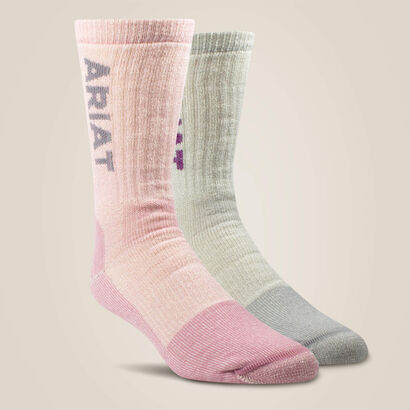 Midweight Merino Wool Blend Steel Toe Work Sock 2 Pair Multi Color Pack Front