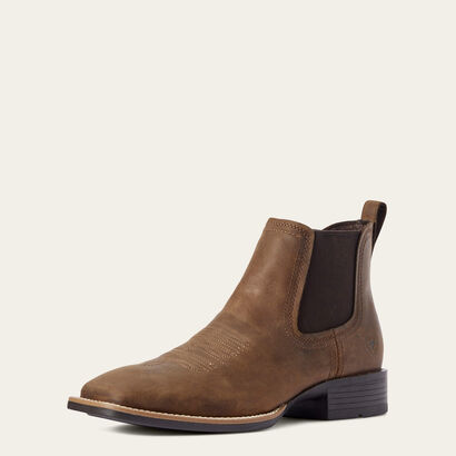 Booker Chelsea Wide Square Toe Western Boot 3-4 Front