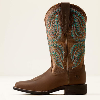 Cattle Caite Wide Square Toe Western Boot Side