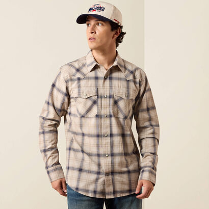 Retro Hudde Fitted Western Snap Shirt Front