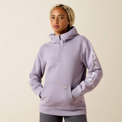 Rebar Lightweight Logo 1/2 Zip Hoodie Front