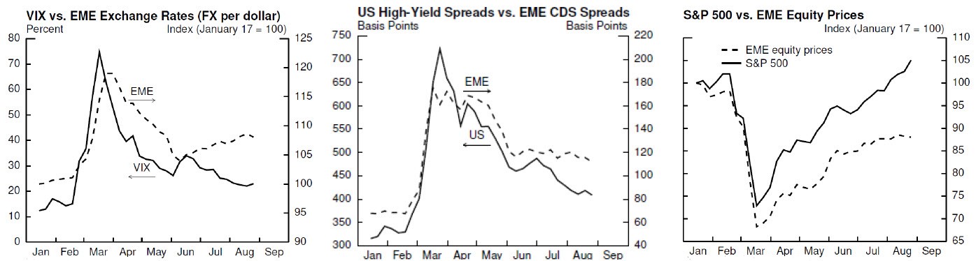 Figure 1. U.S. and EME Financial Variables. See accessible link for data.