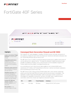 FortiGate 40F Series Data Sheet