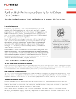 Fortinet High-Performance Security for AI-Driven Data Centers