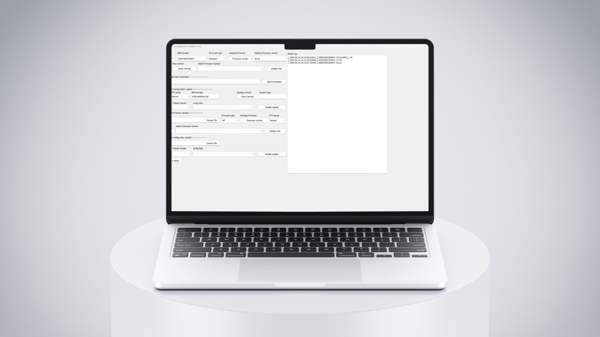 Telematics Configuration Tool Interface