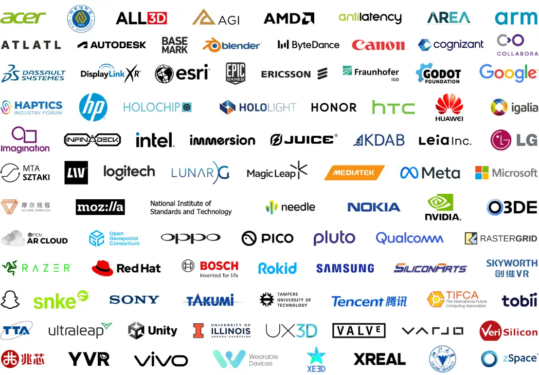Company logos supporting OpenXR