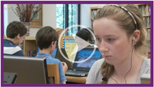 writing video image of a girl and a computer