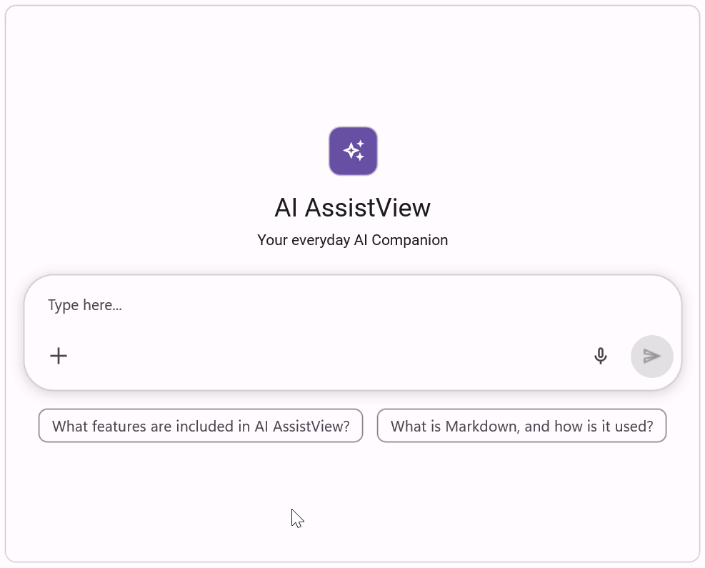 .NET MAUI AI AssistView markdown rendering and response streaming support
